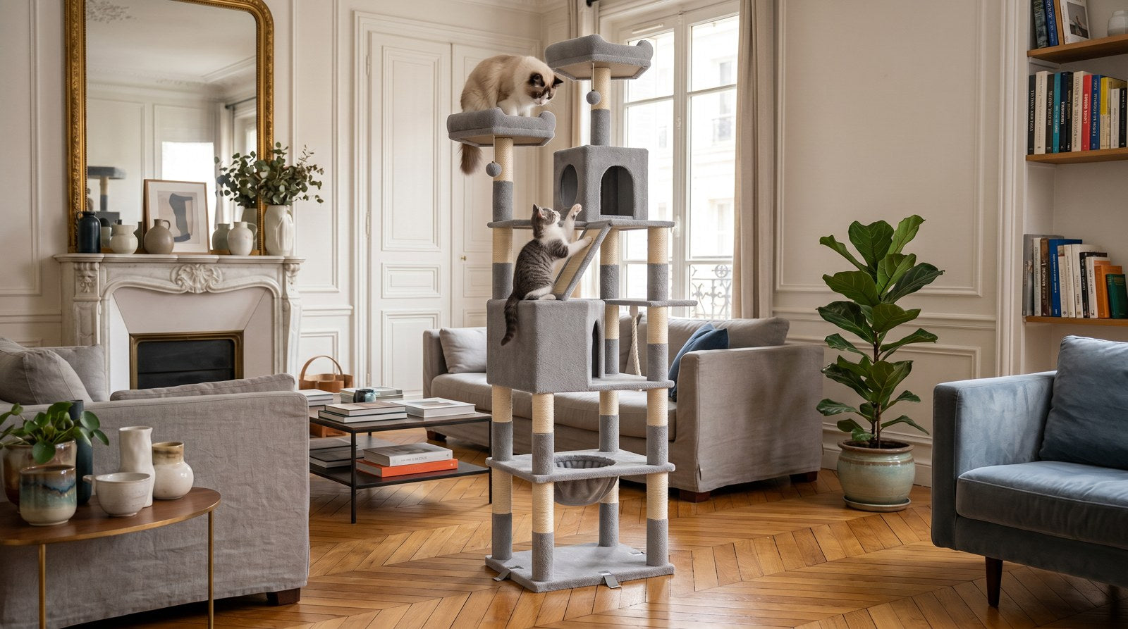 Empêcher son chat de griffer le canapé grâce à l'arbre à chat