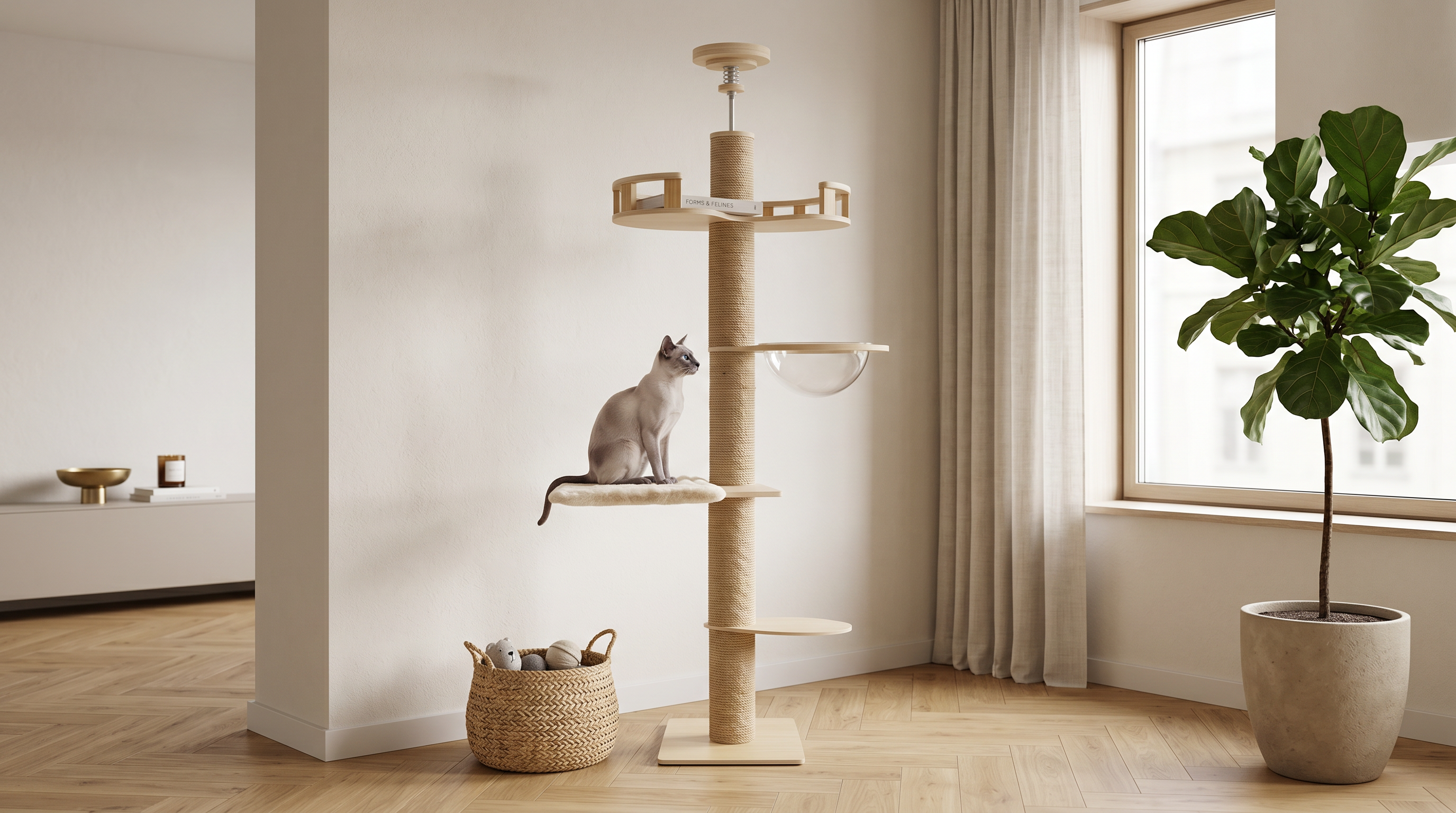 Arbre a chat original facon meuble haut de gamme