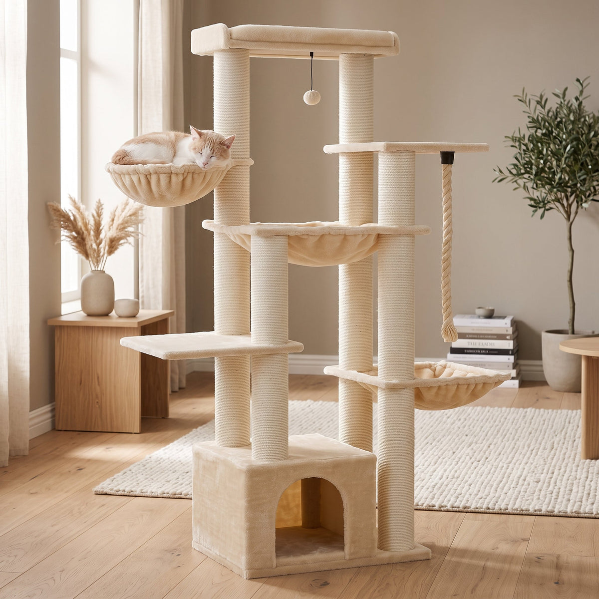 Arbre à chat pour chat tripode : équilibre et accès – arbre à chat Séquoia Griffova