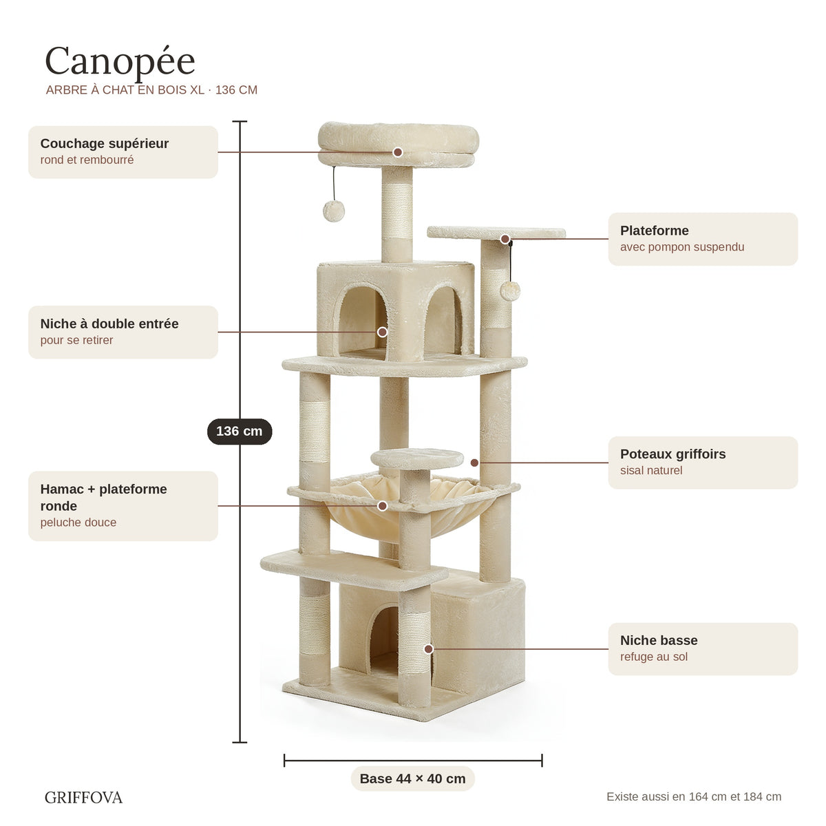 Arbre à chat en bois XL | Canopée