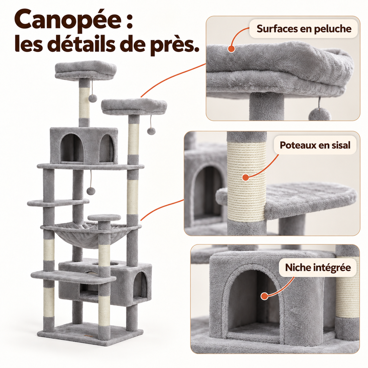 Canopée — gris / 184cm : Matières et détails du produit