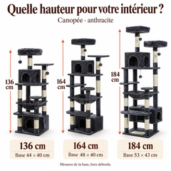Arbre à chat en bois XL | Canopée — Anthracite / 136cm — vue 3