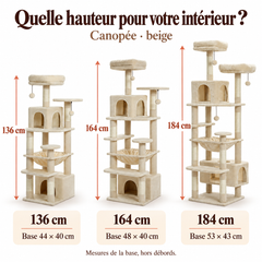Arbre à chat en bois XL | Canopée — Beige / 136cm — vue 3