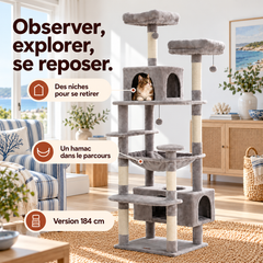 Arbre à chat en bois XL | Canopée — Gris / 184cm — vue 6