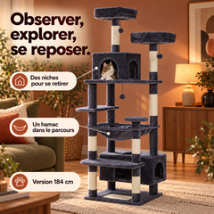 Arbre à chat en bois XL | Canopée — Anthracite / 184cm — vue 6