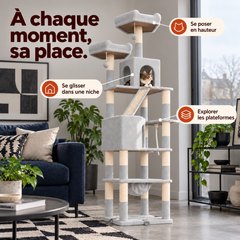 Arbre à chat en bois XXL | Baobab — Gris clair — vue 6
