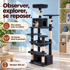 Arbre à chat en bois XL | Canopée — Anthracite / 164cm — vue 6