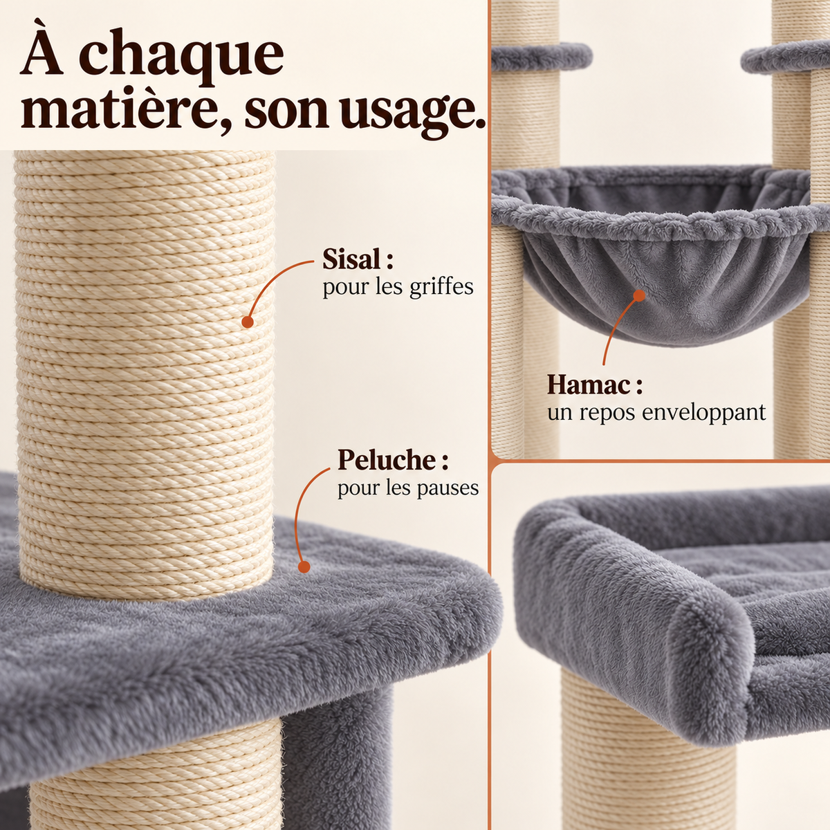 Séquoia gris — gros plans des matières