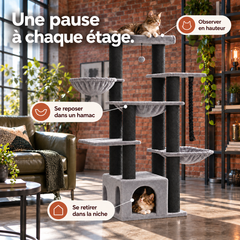 Arbre à chat Maine Coon XXL | Séquoia — Noir — vue 6