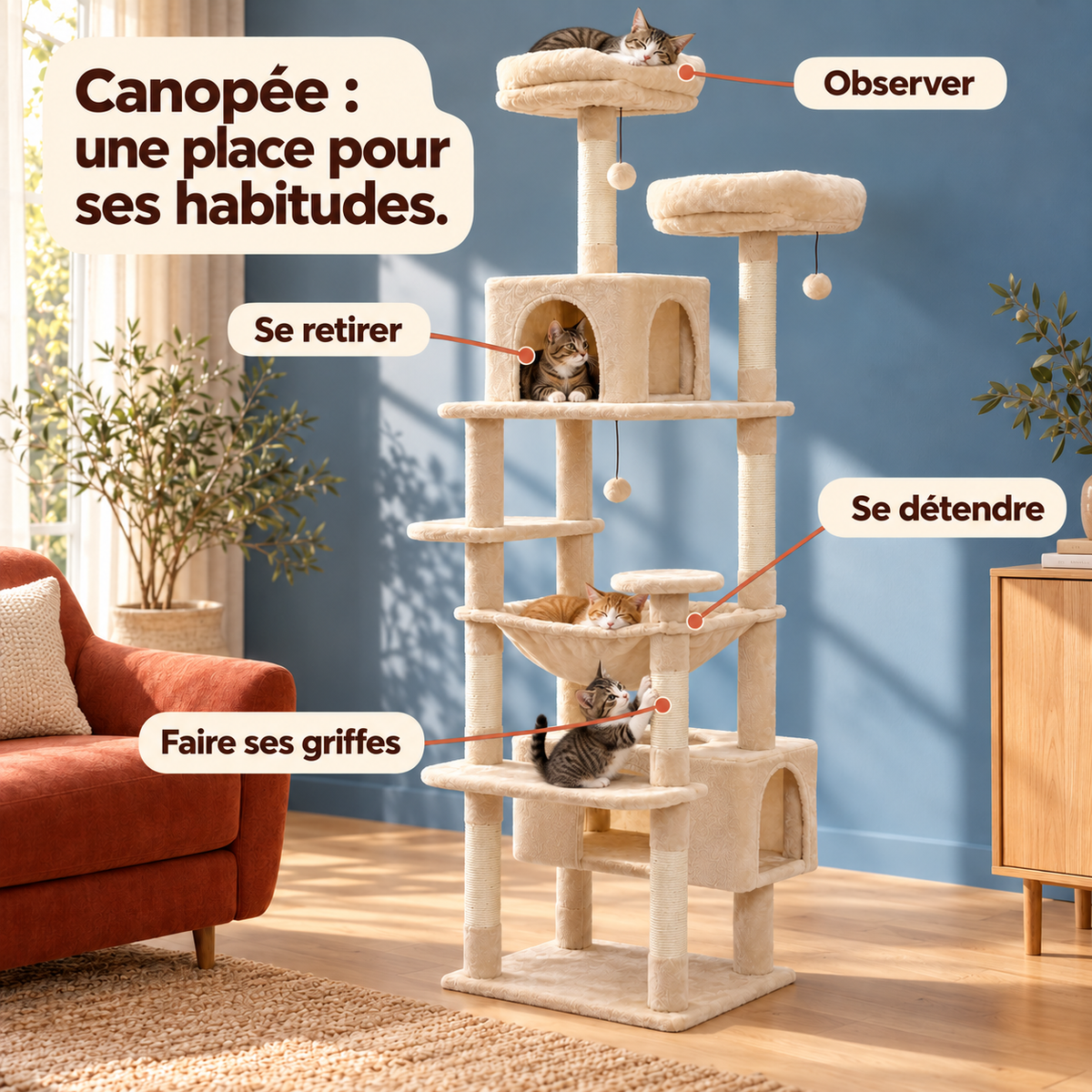 Canopee — Beige / 184cm : les usages illustrés.