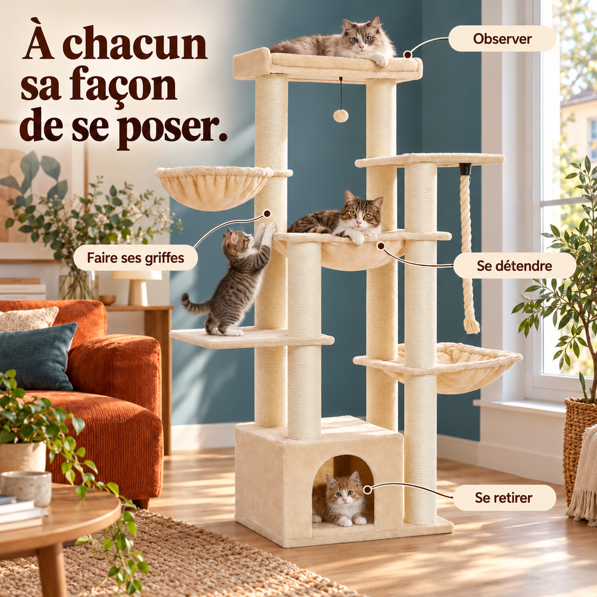 Sequoia — Beige : les usages illustrés.