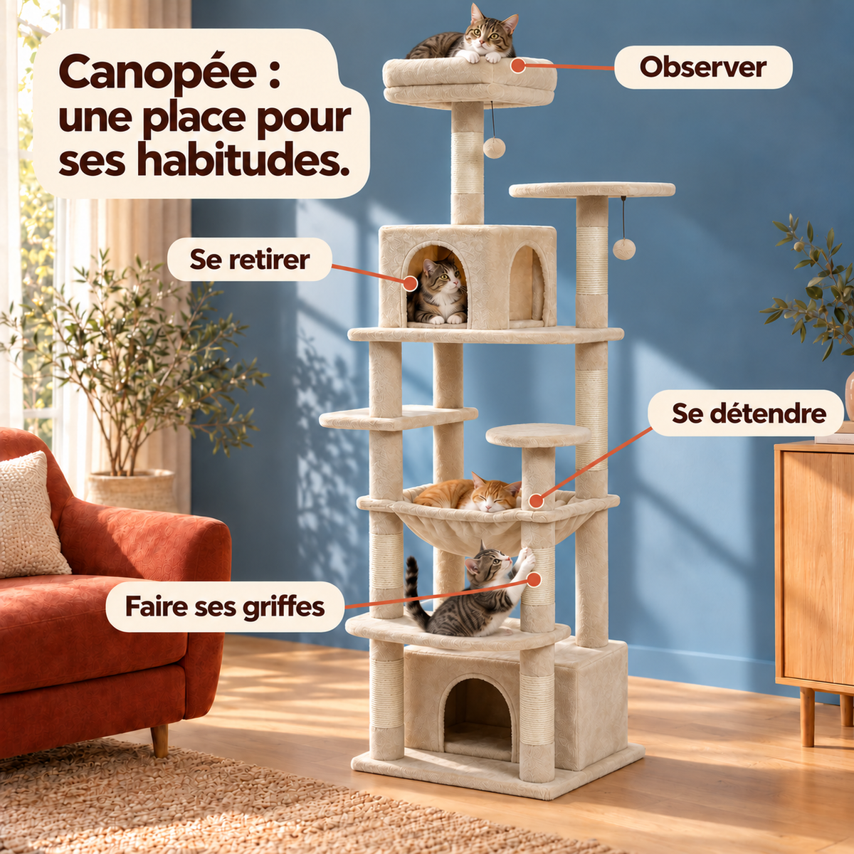 Canopee — Beige / 164cm : les usages illustrés.