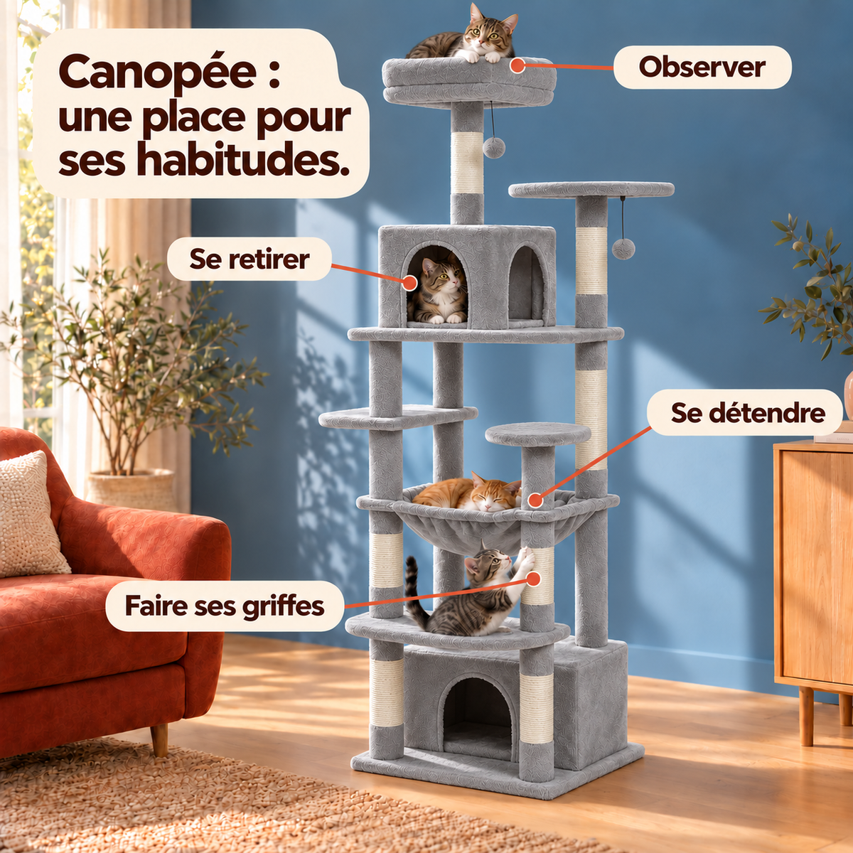 Canopee — Gris / 164cm : les usages illustrés.