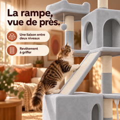 Arbre à chat en bois XXL | Baobab — Gris clair — vue 5