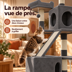 Arbre à chat en bois XXL | Baobab — Gris — vue 5