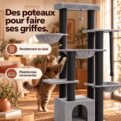 Arbre à chat Maine Coon XXL | Séquoia — Noir — vue 5